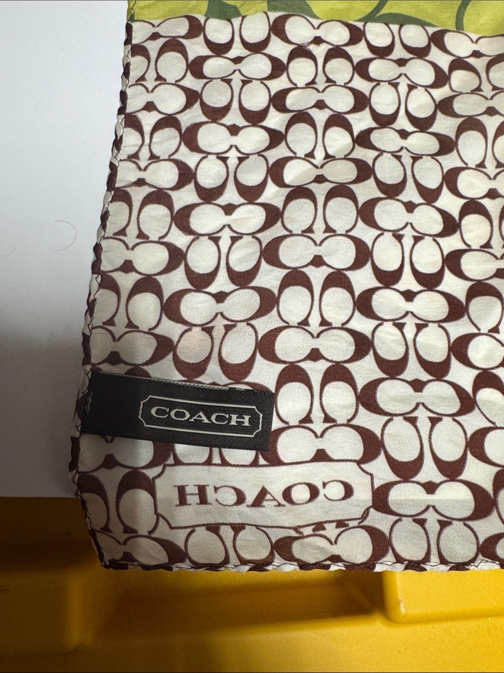 Coach Multicolor Patchwork Scarf — Orange, Pink, Green, Blue, Brown - Picture 3 of 5